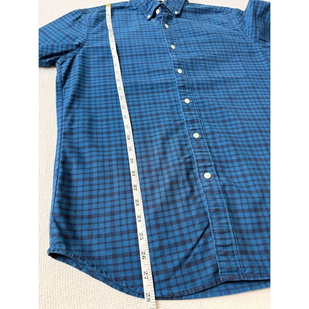 J.Crew Slim American Pima Cotton Blue Check Button Shirt Men's M